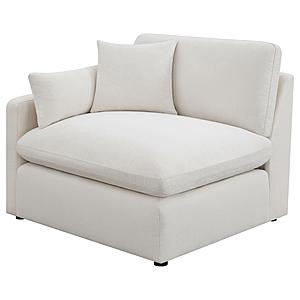 Hobson Sloped Track Arms LAF Chair Off-White by Coaster