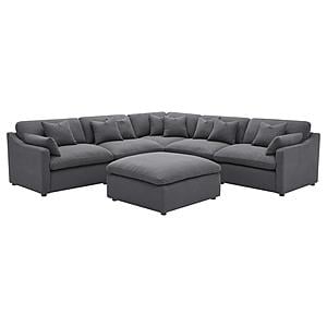 Hobson 6-piece Upholstered Modular Sectional Sofa Charcoal by Coaster