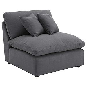 Hobson Upholstered Armless Chair Charcoal by Coaster
