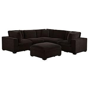 Lakeview 6-piece Upholstered Modular Sectional Sofa (Configuration 2) Dark Chocolate by Coaster