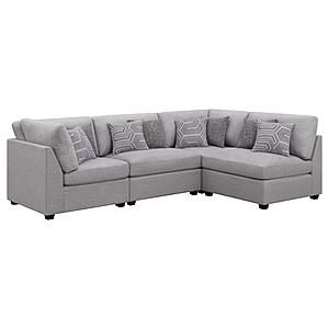Cambria 4-piece Upholstered Modular Sectional (Configuration 3) Grey by Coaster