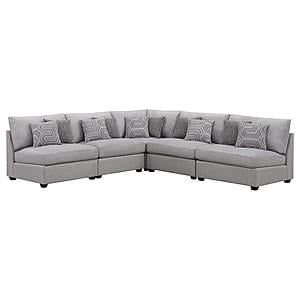 Cambria 5-piece Upholstered Modular Sectional (Configuration 4) Grey by Coaster