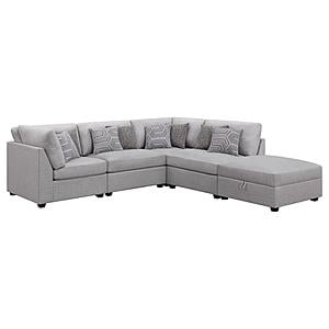 Cambria 5-piece Upholstered Modular Sectional (Configuration 5) Grey by Coaster