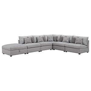 Cambria 6-piece Upholstered Modular Sectional (Configuration 6) Grey by Coaster
