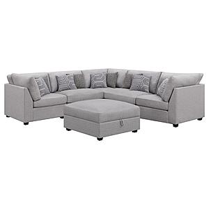 Cambria 6-piece Upholstered Modular Sectional (Configuration 7) Grey by Coaster