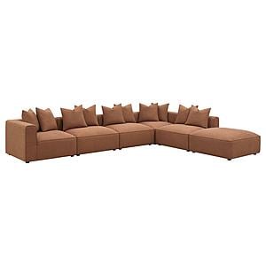 Jennifer 6-piece Upholstered Modular Sectional Terracotta by Coaster
