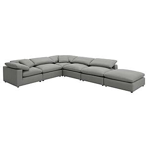 Raleigh 6-piece Boucle Upholstered Modular Sectional w/3 Armless Chairs Grey by Coaster