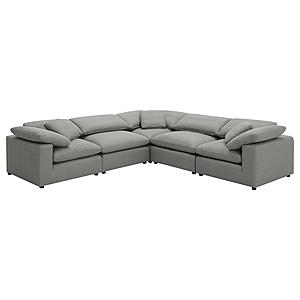 Raleigh 5-piece Boucle Upholstered Modular Sectional Grey by Coaster