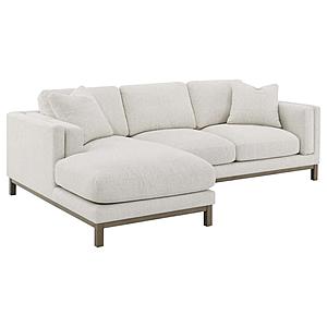 Geneva Boucle Upholstered Sectional Chaise Sofa Sand by Coaster