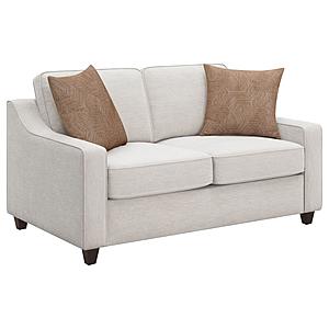 Christine Upholstered Cushion Back Loveseat Beige by Coaster