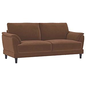 Selma Velvet Upholstered Crescent Arm Sofa Rust by Coaster