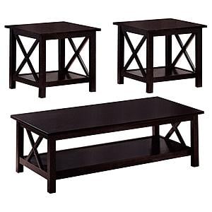 Rachelle 3-piece Occasional Table Set Deep Merlot by Coaster