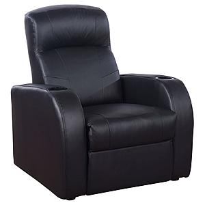 Cyrus Home Theater Upholstered Recliner Black by Coaster