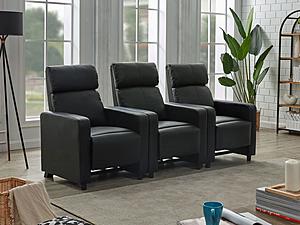 Toohey 3-seater Upholstered Tufted Recliner Living Room Set Black by Coaster