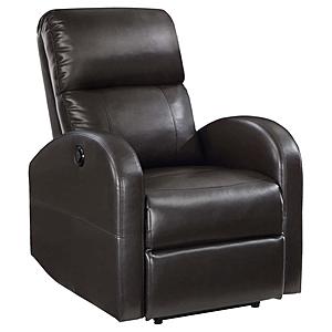 Grant Upholstered Power Recliner Chair Brown by Coaster