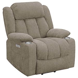 Houston Upholstered Power Lift Recliner Chair Camel by Coaster