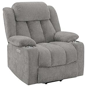 Houston Upholstered Power Lift Recliner Grey by Coaster