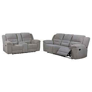 Gilson 2-piece Chenille Upholstered Reclining Sofa Set Grey by Coaster