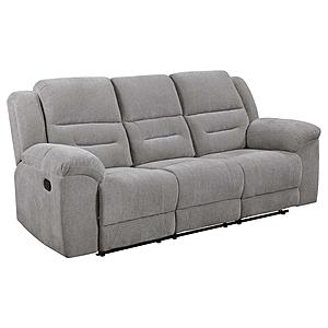 Gilson Chenille Upholstered Reclining Sofa Grey by Coaster