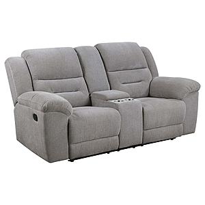 Gilson Chenille Upholstered Reclining Loveseat Grey by Coaster