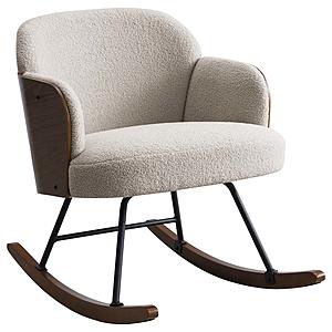 Paige Boucle Upholstered Mid Back Rocking Chair Beige by Coaster