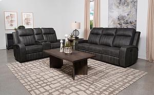 Raelynn 2-piece Upholstered Motion Reclining Sofa Set Grey by Coaster