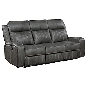 Raelynn Upholstered Motion Reclining Sofa Grey by Coaster