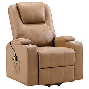 Armstrong Upholstered Power Lift Massage Recliner Camel by Coaster