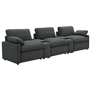 Collins 5-piece Power Reclining Home Theater Seating Dark Grey by Coaster