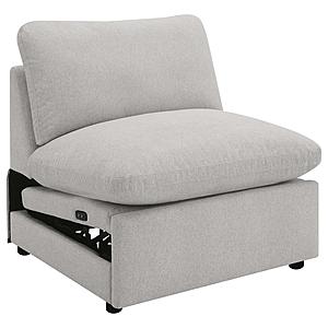 Collins Modular Power Armless Recliner Grey by Coaster