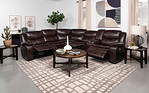 Sycamore Upholstered Power Reclining Sectional Sofa Dark Brown by Coaster