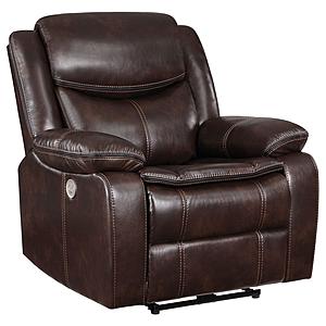 Sycamore Upholstered Power Recliner Chair Dark Brown by Coaster