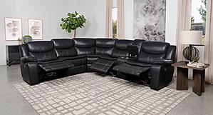 Sycamore Upholstered Power Reclining Sectional Sofa Dark Grey by Coaster