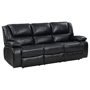 Camila Upholstered Motion Reclining Sofa Black by Coaster