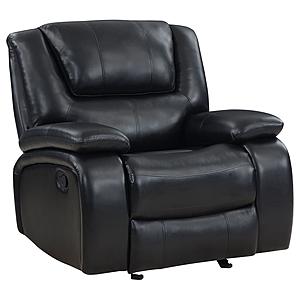 Camila Upholstered Glider Recliner Chair Black by Coaster
