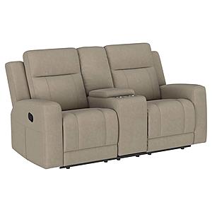 Brentwood Upholstered Motion Reclining Loveseat Taupe by Coaster