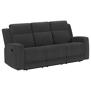 Brentwood Upholstered Motion Reclining Sofa Dark Charcoal by Coaster