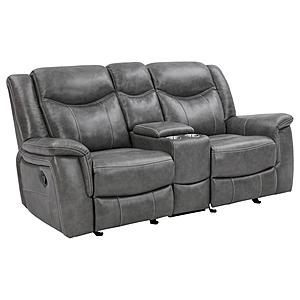 Conrad Upholstered Motion Loveseat Cool Grey by Coaster