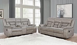 Greer Upholstered Tufted Living Room Set (Sofa, Loveseat) Light by Coaster