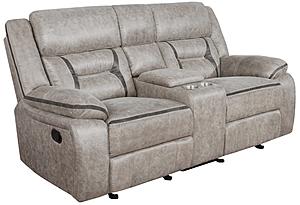 Greer Upholstered Tufted Back Glider Loveseat Light by Coaster