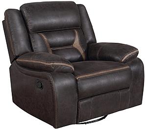 Greer Upholstered Tufted Back Glider Recliner Dark by Coaster