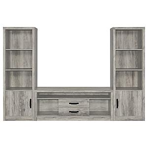 Burke 3-piece Entertainment Center Grey Driftwood by Coaster
