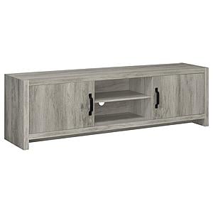 Burke 2-door TV Console Grey Driftwood by Coaster