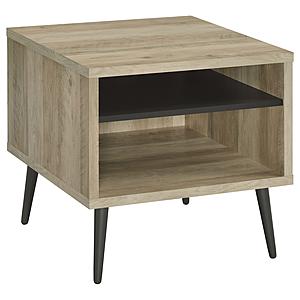 Welsh Square Engineered Wood End Table With Shelf Antique Pine and Grey by Coaster