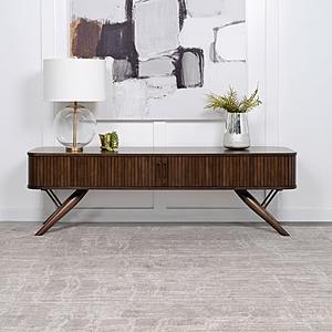 Valna Rectangular 71" TV Stand w/Sliding Doors Walnut by Coaster