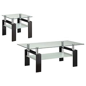 Dyer 2-piece Rectangular Coffee and End Table Set Black by Coaster