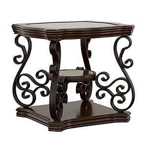 Laney End Table Deep Merlot and Clear by Coaster