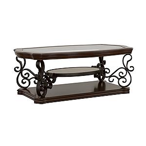 Laney Coffee Table Deep Merlot and Clear by Coaster