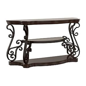 Laney Sofa Table Deep Merlot and Clear by Coaster