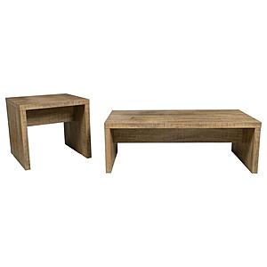 Lynette 2-piece Rectangular Coffee and End Table Set Mango by Coaster